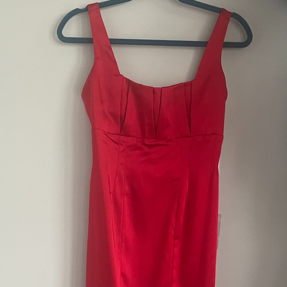 Red Satin Calvin Klein Cocktail Dress Size 2